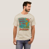 夏のアート貝類とアイスクリームビーチ Tシャツ (正面フル)