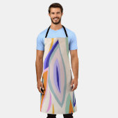 夏のアート：クリエイティブコラージュ模様 エプロン (着用した状態)