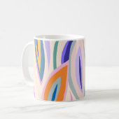 夏のアート:クリエイティブコラージュ模様 コーヒーマグカップ (正面左)