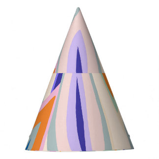 夏のアート：クリエイティブコラージュ模様 パーティーハット