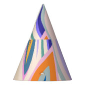 夏のアート：クリエイティブコラージュ模様 パーティーハット (左)