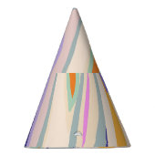 夏のアート：クリエイティブコラージュ模様 パーティーハット (右)