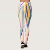 夏のアート：クリエイティブコラージュ模様 レギンス (裏面)