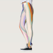 夏のアート：クリエイティブコラージュ模様 レギンス (左)