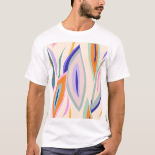 夏のアート:クリエイティブコラージュ模様 Tシャツ