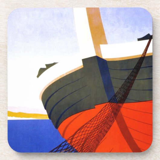 夏のイタリアでのヴィンテージ旅行 コースター (正面)