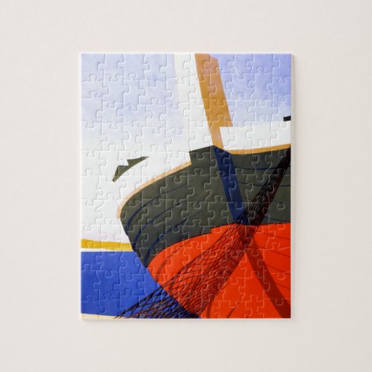 夏のイタリアでのヴィンテージ旅行 ジグソーパズル (縦)