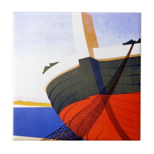 夏のイタリアでのヴィンテージ旅行 タイル (正面)