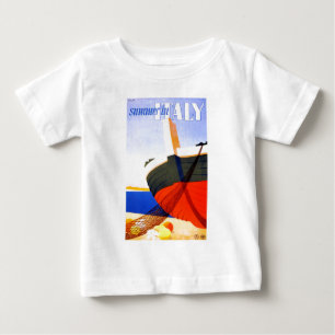 夏のイタリアでのヴィンテージ旅行 ベビーTシャツ