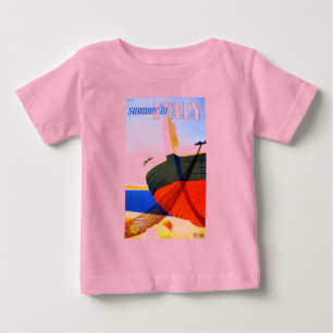 夏のイタリアでのヴィンテージ旅行 ベビーTシャツ