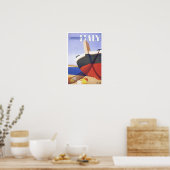 夏のイタリアでのヴィンテージ旅行 ポスター (キッチン)