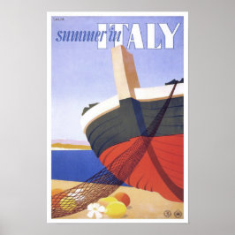 夏のイタリアでのヴィンテージ旅行 ポスター