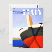 夏のイタリアでのヴィンテージ旅行 ポストカード (正面/裏面)