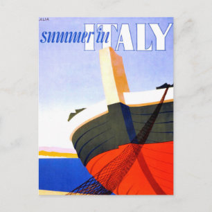 夏のイタリアでのヴィンテージ旅行 ポストカード