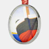 夏のイタリアでのヴィンテージ旅行 メタルオーナメント (左)