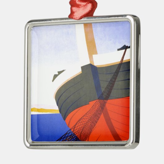 夏のイタリアでのヴィンテージ旅行 メタルオーナメント (左)