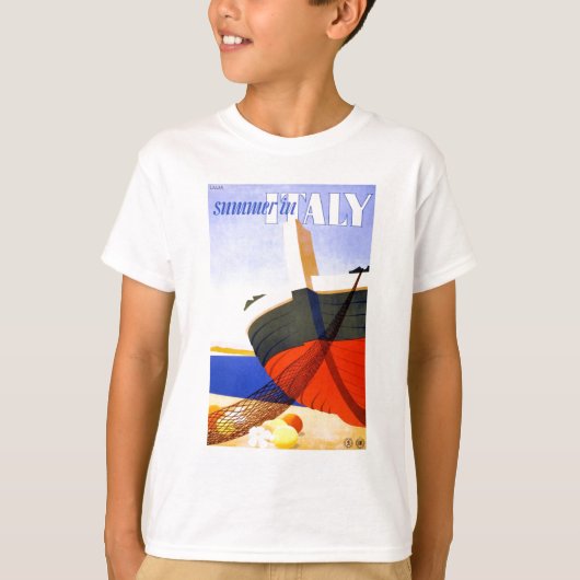 夏のイタリアでのヴィンテージ旅行 Tシャツ (正面)