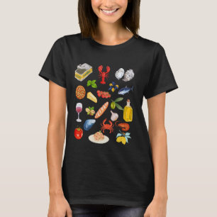 夏のイタリアンイワシの缶詰の魚のトマトガール Tシャツ