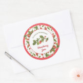 夏のイチゴのジャム缶詰ラベル ラウンドシール (封筒)