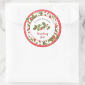 夏のイチゴのジャム缶詰ラベル ラウンドシール (バッグ)