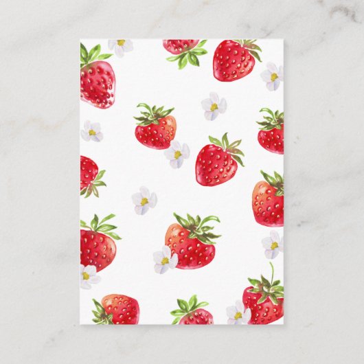 夏のイチゴのフルーツかわいい赤ちゃんシャワー エンクロージャーカード (裏面)