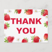 夏のイチゴのフルーツかわいい赤ちゃんシャワー ポストカード (正面)