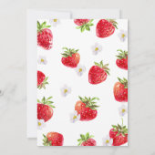 夏のイチゴのフルーツかわいい赤ちゃんシャワー 招待状 (裏面)