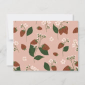 夏のイチゴのブライダルシャワーへの招待 招待状 (裏面)