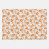 夏のイチゴの花の熱帯離れの ラッピングペーパーシート (正面3)