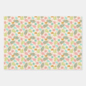 夏のイチゴの花の熱帯離れの ラッピングペーパーシート (正面2)