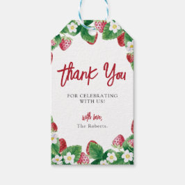 夏のイチゴの赤ちゃんシャワー ギフトタグ