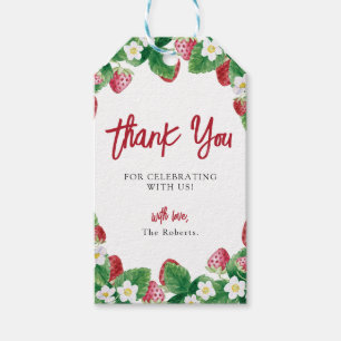 夏のイチゴの赤ちゃんシャワー ギフトタグ