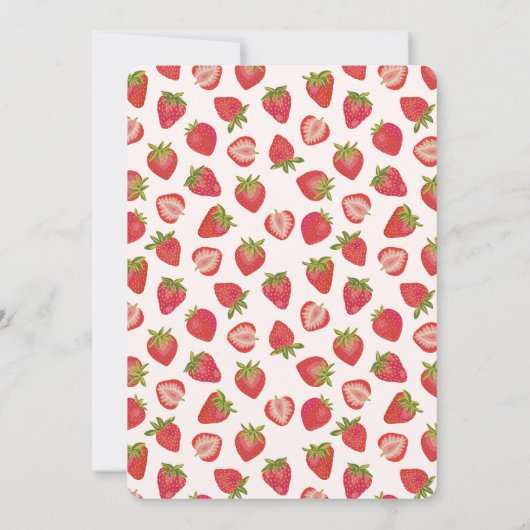 夏のイチゴの赤ちゃんシャワー 招待状 (裏面)