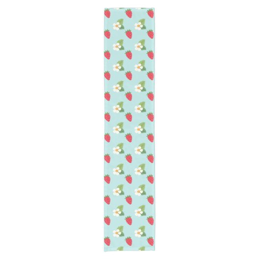 夏のイチゴ花 ショートテーブルランナー (正面)