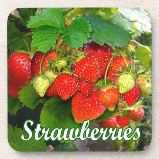 夏のイチゴ～コルクコースターセット# 2 コースター (正面)