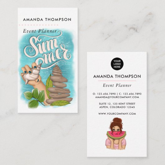 夏のイベントプランナーケータリング 名刺 (正面/裏面)
