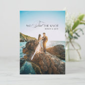 夏のウェディング 結婚しました 2枚の写真 案内状 (スタンド正面)