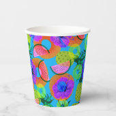 夏のエキゾチックな果物 紙コップ (正面)