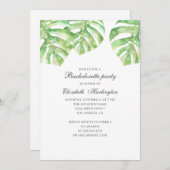 夏のエキゾチック葉な。熱帯バチェロレッテ 招待状 (正面/裏面)