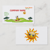 夏のエクササイズのおかしな行動カード 名刺 (正面/裏面)