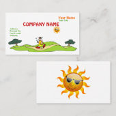 夏のエクササイズのおかしな行動カード 名刺 (正面/裏面)