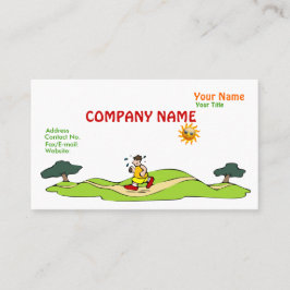 夏のエクササイズのおかしな行動カード 名刺