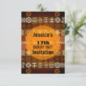 夏のエスニック17thバースデーパーティーへの招待 招待状 (スタンド正面)