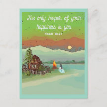 夏のエネルギーと小屋の日青空と湖