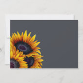 夏のエレガントな黄色のひまわりウェディング 招待状 (裏面)