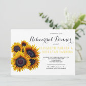 夏のエレガントな黄色のひまわり リハーサルディナー 招待状 (スタンド正面)