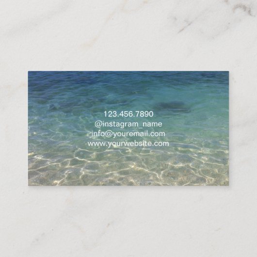 夏のエレガントビーチ写真 名刺 (裏面)