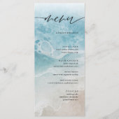 夏のエレガントビーチ結婚式メニューカード メニュー (正面)