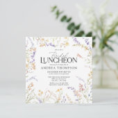 夏のエレガントフローラの花 | ブライダル昼食会 招待状 (スタンド正面)