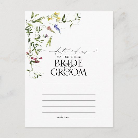 夏のエレガントワイルドフラワーの水彩の日付アイディア ポストカード (正面)